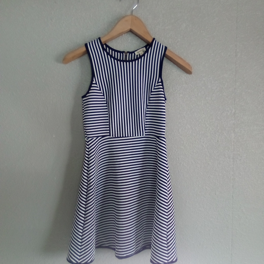 Navy and White Striped Kids Dress ( Bag F )